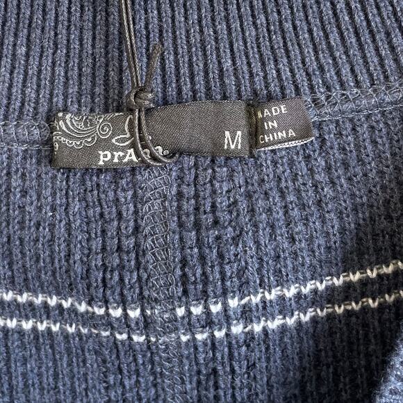 prAna Womens Milani Henley Dress Medium Nautical Stripe Blue Waffle Knit NWT - Picture 7 of 9